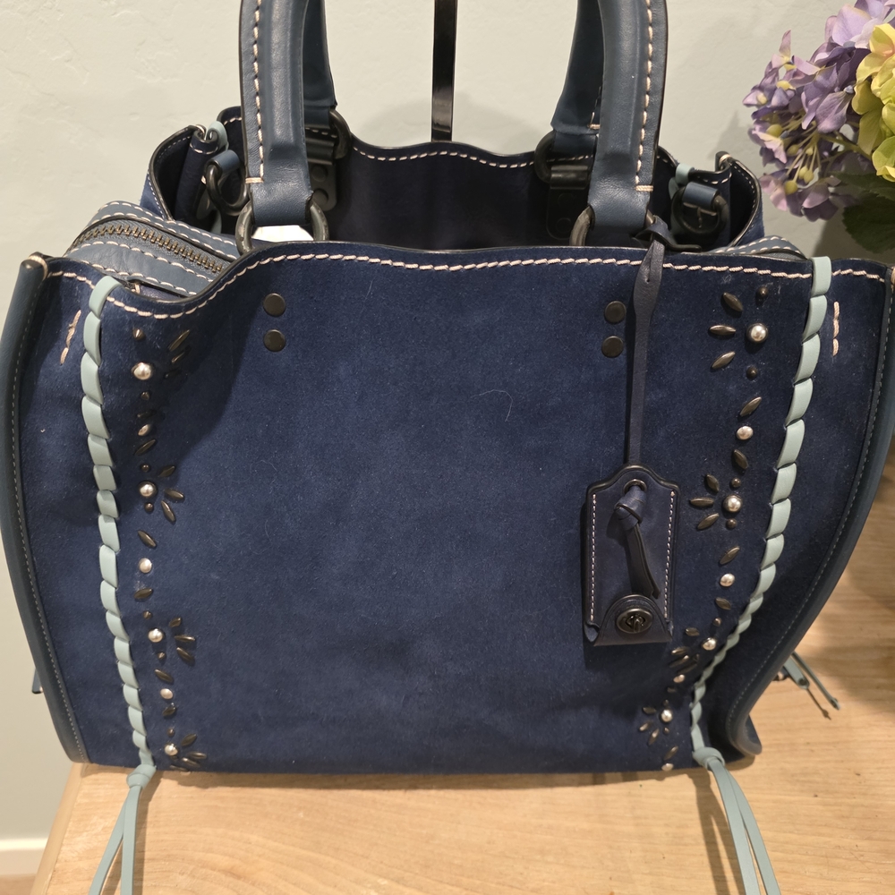 1941 COACH ROGUE 36 BLUE SUEDE CUSTOM WITH WHIPSTICH AND RIVETS, VGC - Picture 2 of 14